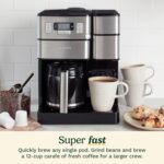 Cuisinart Coffee Center Grind and Brew Plus, Built-in Coffee Grinder, Coffeemaker and Single-Serve Brewer with 6oz, 8oz and 10oz Serving Size, Black/Silver, SS-GB1NAS - Image 2