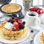 Cuisinart Waffle Maker, 1250W Round Classic Waffle Iron, 5-Setting Adjustable Browning Control, WMR-CANAS, Brushed Stainless - Image 2