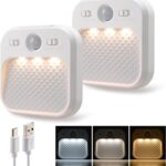DAMI Motion Sensor Night Lights Rechargeable with Timer, Battery Cabinet Light with 3 Color Temperatures Stepless Dimming, Magnetic Closet Light for Travel, RV, Cruise Essentials 2026