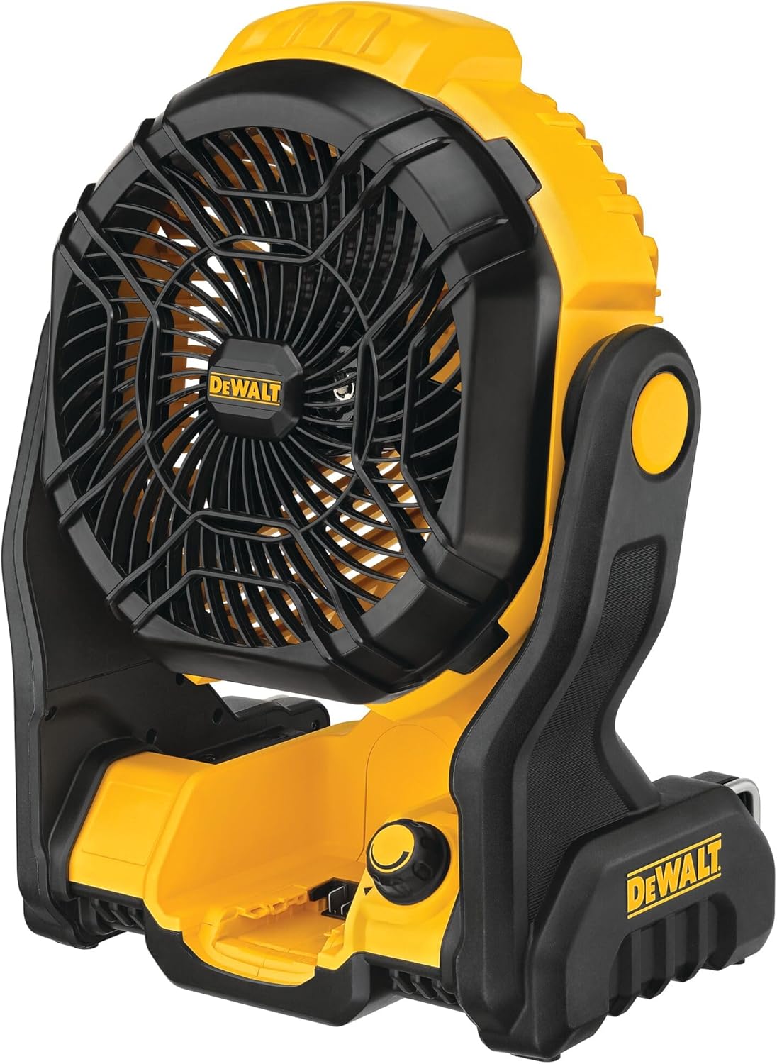 DEWALT-20V-MAX-Portable-Fan-Battery-Powered-Rechargeable-Cordless-Shop.jpg DEWALT 20V MAX Portable Fan, Battery Powered Rechargeable Cordless Shop Fan, Up to 4.5 Hrs Runtime, Variable Speed, 650 CFM, Tool Only (DCE512B) - Image 1
