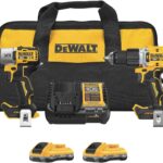 DEWALT 20V MAX XR Impact Driver and Hammer Drill Cordless Power Tool Combo Kit, Includes 2 x 4ah POWERPACK Batteries and a Charger (DCK250QQ2)
