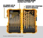 DEWALT Drill Bit Set, 21 Pc. Titanium Nitride Coated Pilot Point DEWALT Bit Set with Case for Wood, Metal and Plastic (DW1361) - Image 2