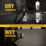 DEWALT Dust Separator with 10 Gallon Stainless Steel Tank, 99.5% Efficiency Cyclone Dust Collector, High-Performance Cycle Powder Collector Filter, DXVCS003, White - Image 2