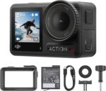 DJI Osmo Action 4 Essential Combo, Waterproof Action Camera with 1/1.3" Sensor, 4K/120fps Video, Stunning Low-Light Imaging, 10-bit & D-Log M Color Performance, Long-Lasting 160 Mins, Vlogging Camera