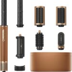 DREAME AirStyle Pro 7-in-1 Hair Styler & High Speed Dryer | Snap-on Attachments for Curling, Smoothing, Volumizing | Fast Drying, Frizz Control, Cool Shot | Luxury Leather Package, 120V Voltage