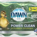 Dawn Power Clean Wedge-Shaped Scrubber Sponges, Pack of 3, Green