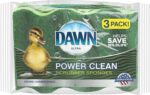 Dawn Power Clean Wedge-Shaped Scrubber Sponges, Pack of 3, Green
