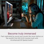 Dell 32 Plus 4K QD-OLED Monitor S3225QC - 31.6-inch (3840 x 2160) 120Hz 0.03ms Display, AI-Enhanced 3D Spatial Audio, Height/Tilt/Swivel/Slant Adjustment - Ash White - Image 2