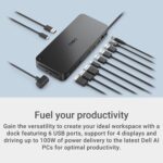 Dell Pro Dock WD25 - USB Type-C with DP Alt Mode Connector, DisplayPort/HDMI/USB 3.2 Gen2 Connectivity, Up to 100-Watt Power delivery - Black - Image 2