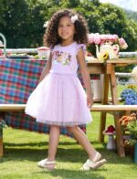 Disney Princess Frozen Elsa Minnie Stitch Toddler Girl Tulle Tutu Dress Ruffle Sleeve Mesh Summer Birthday Party Clothes 2-9Y - Image 2