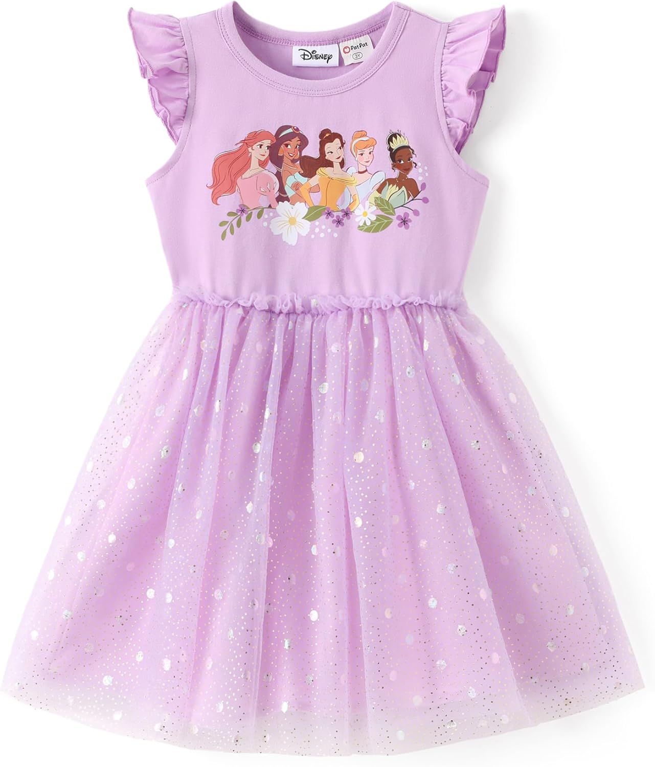 Disney-Princess-Frozen-Elsa-Minnie-Stitch-Toddler-Girl-Tulle-Tutu.jpg Disney Princess Frozen Elsa Minnie Stitch Toddler Girl Tulle Tutu Dress Ruffle Sleeve Mesh Summer Birthday Party Clothes 2-9Y - Image 1