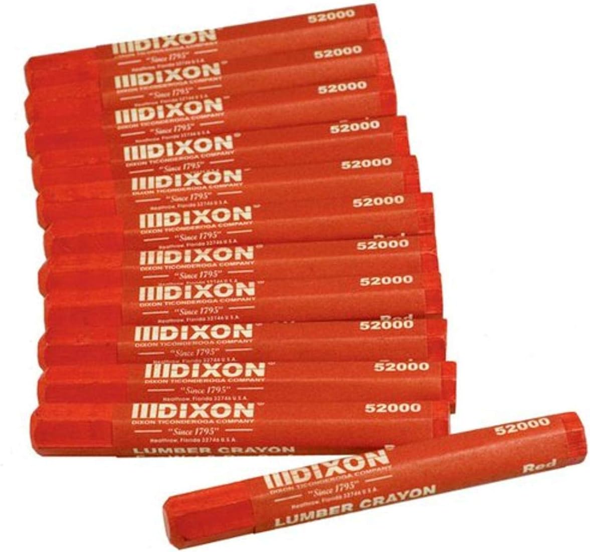 Dixon-52000-Lumber-Marking-Crayons-Red-12-Pack.jpg Dixon 52000 Lumber Marking Crayons, Red, 12-Pack - Image 1
