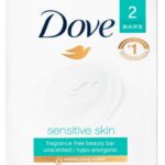 Dove Beauty Bar Soap Sensitive, 24 Bars for Sensitive Skin, Fragrance Free and Hypoallergenic 3.75 oz