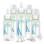 Dr. Brown's Natural Flow Anti-Colic Options+ Narrow Baby Bottle Gift Set with Advantage Pacifier & Bottle Travel Caps, 0m+