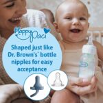 Dr. Brown's HappyPaci 100% Silicone Baby Pacifier, Contoured One-Piece Design, Blue/Light Blue/White, 0-6m, BPA-Free, 4-Pack - Image 2