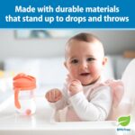 Dr. Brown's Milestones Baby's First Straw Cup, Training Cup with Weighted Straw, 9 oz/270 mL, BPA-free, 6m+, Coral/Olive Green, 2-Pack - Image 2