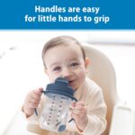 Dr. Brown's Milestones Baby's First Straw Cup, Training Cup with Weighted Straw, 9 oz/270 mL, BPA-free, 6m+, Dark Blue, 1-Pack - Image 2