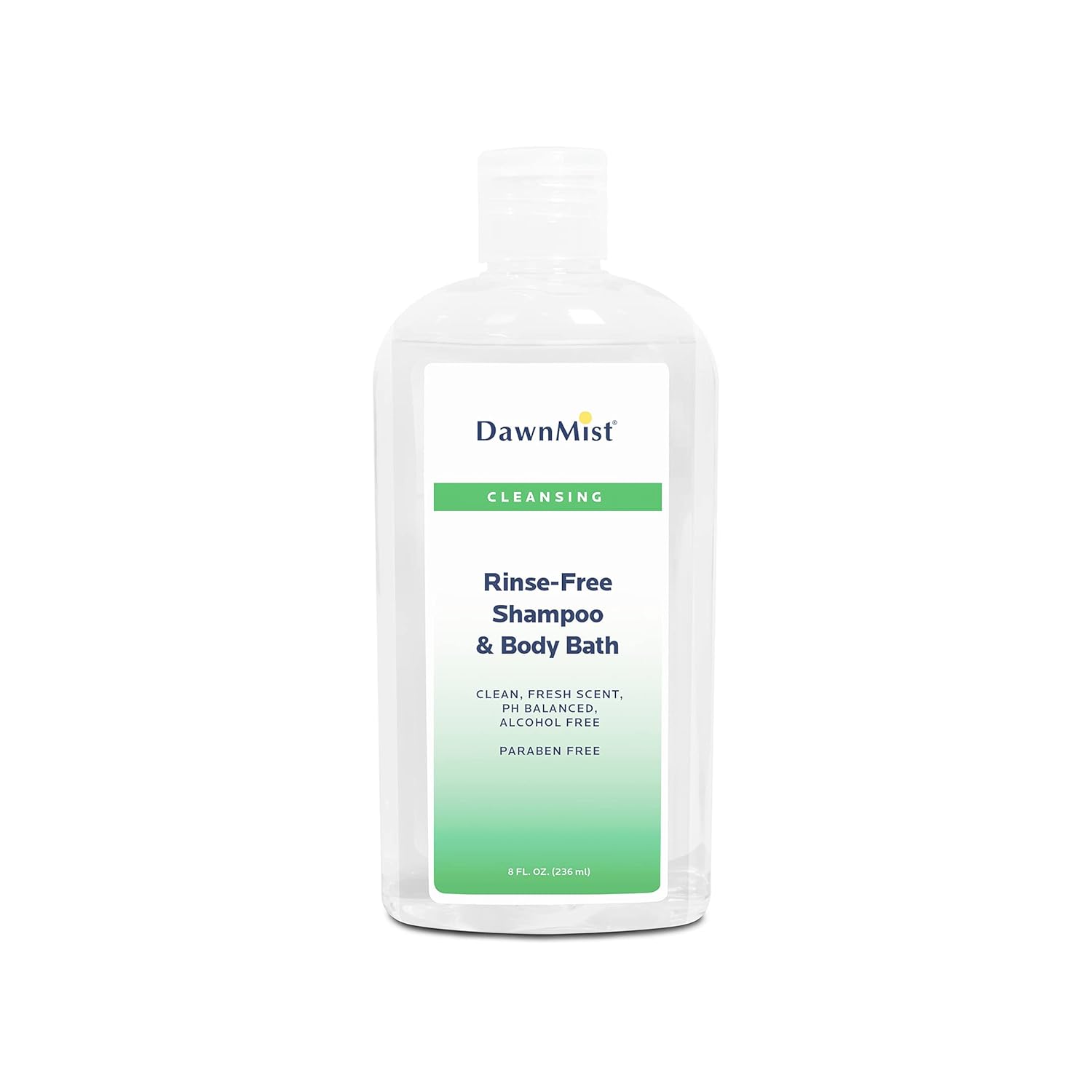Dukal-NR08-Dawn-Mist-Rinse-Free-Shampoo-and-Body-Bath.jpg Dukal NR08 Dawn Mist Rinse Free Shampoo and Body Bath with Dispensing Cap, 8 oz. Bottle, Pack of 48 - Image 1