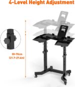 Dumbbell Rack, Adjustable Dumbbell Stand for Powerblock, Bowflex Dumbbells | weight rack for home gym, 4 level height adjustment, 220 lbs weight limit, with casters and table holder - Image 2