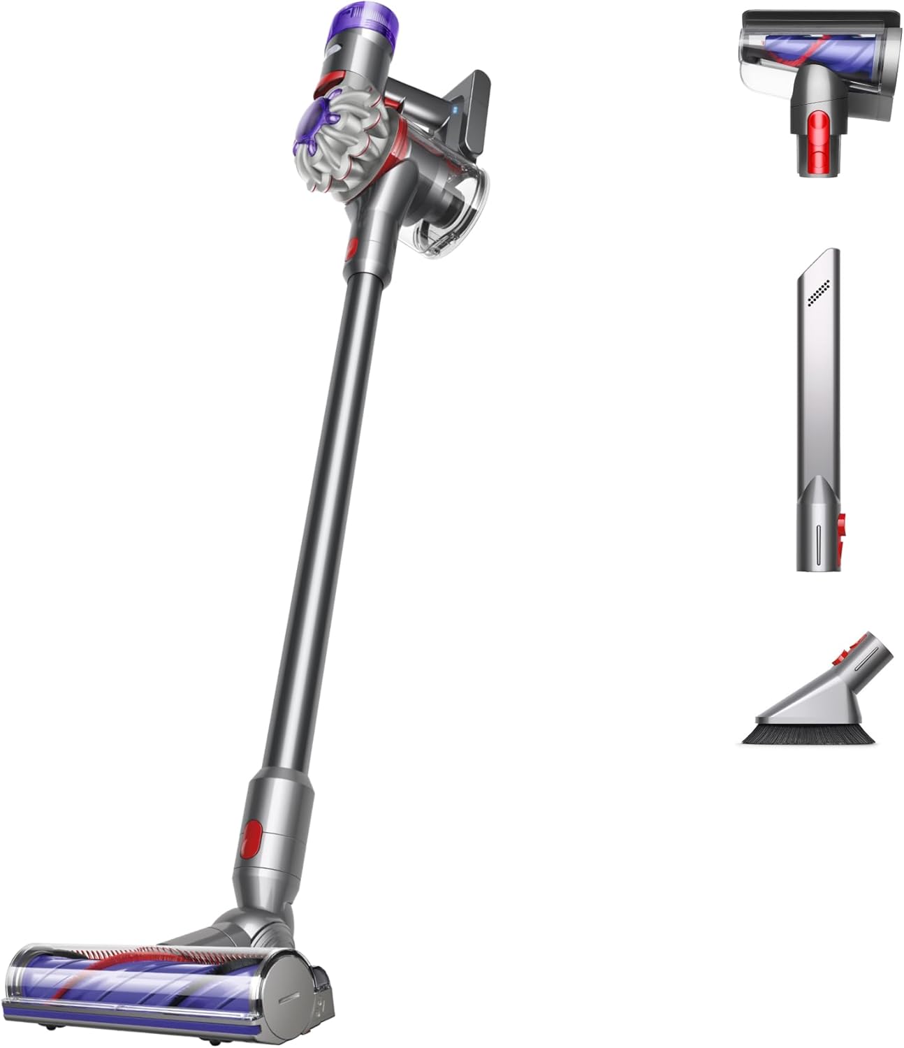 Dyson-V8-Plus-Cordless-Vacuum-Cleans-Hard-Floors-and-Carpets.jpg Dyson V8 Plus Cordless Vacuum, Cleans Hard Floors and Carpets, Detangles, Converts to Handheld, 115AW, 2 Power Modes, Up to 40 Minutes¹ - Image 1