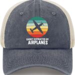 Easily Distracted By Trucker Hat, Funny Mesh Baseball Cap for Dog, Plant, Bird, Nature, Car & Aviation Lovers