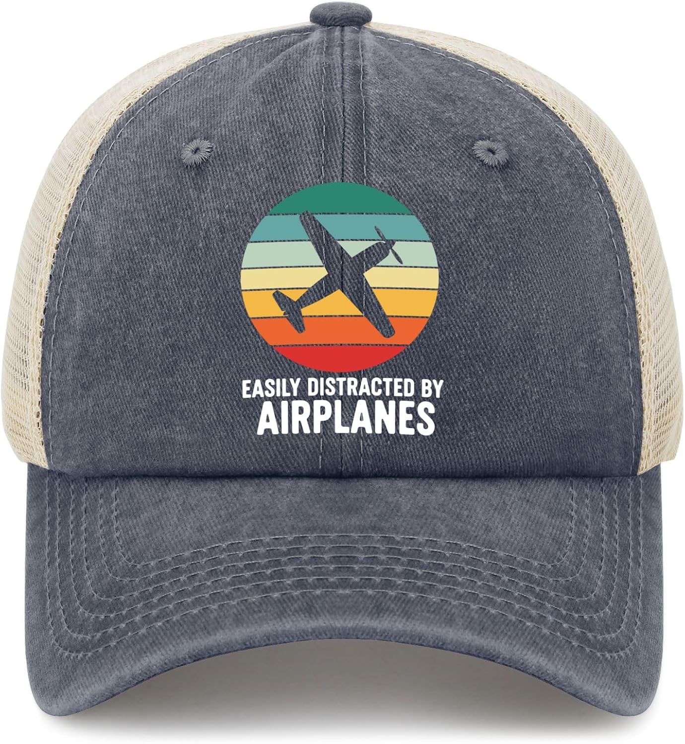Easily-Distracted-By-Trucker-Hat-Funny-Mesh-Baseball-Cap-for.jpg Easily Distracted By Trucker Hat, Funny Mesh Baseball Cap for Dog, Plant, Bird, Nature, Car & Aviation Lovers - Image 1