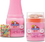 Elmer’s Gue Premade Slime, Strawberry Donut, Fluffy Slime, Scented, Includes Rainbow Sprinkle Add-Ins, 2 Count