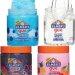 Elmer's Gue Premade Slime Variety Pack, Clear, Scented, Glitter, 4 Count - Perfect for Kids Activity, Summer, Arts & Crafts, School Classroom, Birthday Party Gift