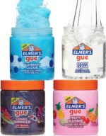 Elmer's Gue Premade Slime Variety Pack, Clear, Scented, Glitter, 4 Count - Perfect for Kids Activity, Summer, Arts & Crafts, School Classroom, Birthday Party Gift