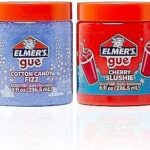 Elmer's Gue Premade Slime, Variety Pack, Includes Clear Slime, Glow in the Dark Slime, Crunchy Slime, 4 Count