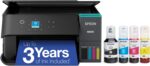 Epson EcoTank ET-2980 Wireless All-in-One Color Supertank Printer with Refillable Ink Tanks, 3 Years of Ink, Mobile Printing, 15 ISO PPM, Color Touchscreen, Auto 2-Sided, Black
