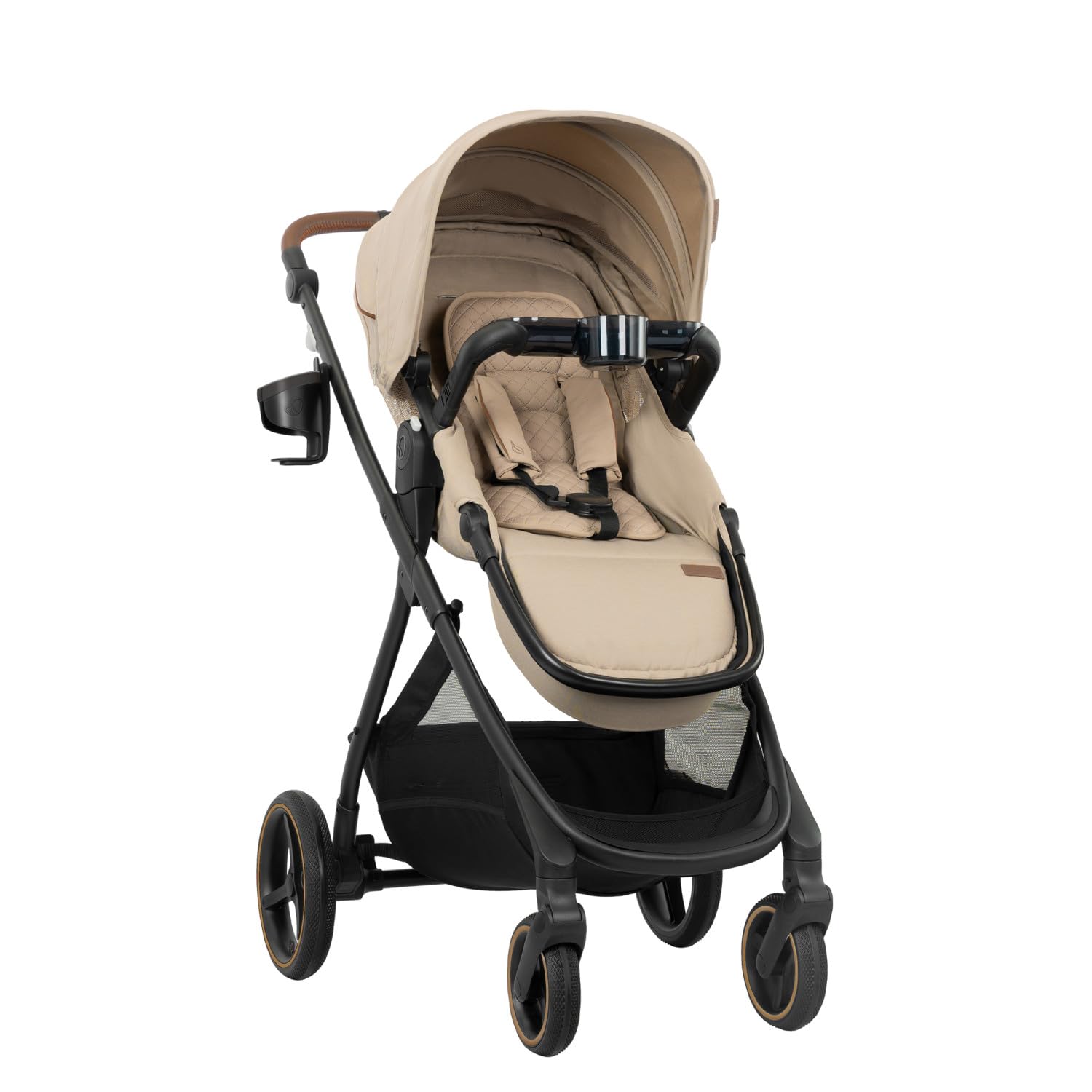 Evenflo-Shyft-Intuiti-Stroller-with-Green-Gentle-Fabric-Travertine.jpg Evenflo Shyft Intuiti+ Stroller with Green & Gentle Fabric (Travertine) - Image 1