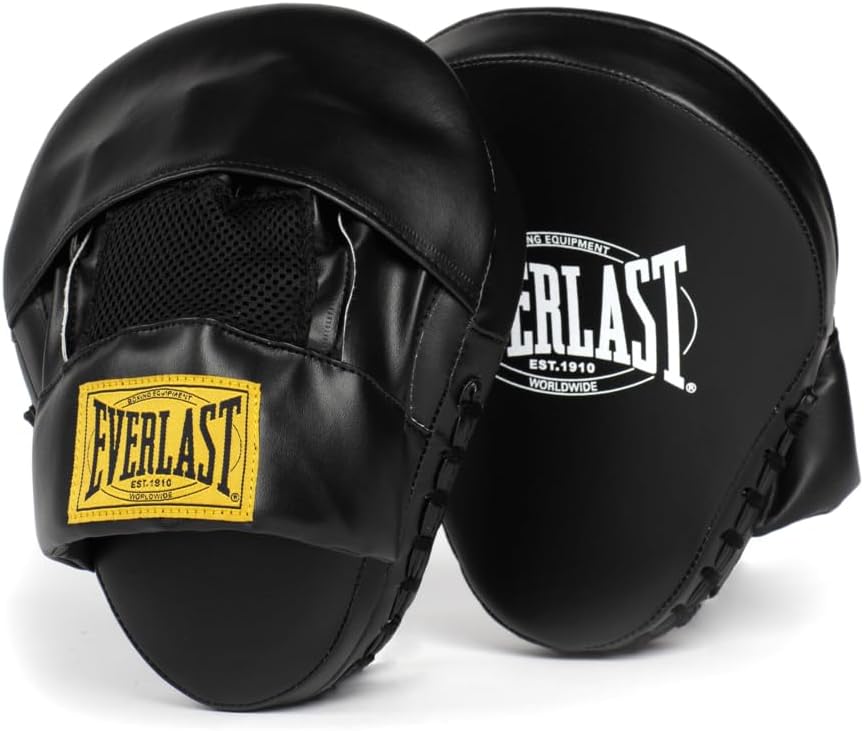 Everlast-1910-Leather-Focus-Mitts-Vintage-Training-Punching-Mitts.jpg Everlast 1910 Leather Focus Mitts | Vintage Training Punching Mitts - Image 1
