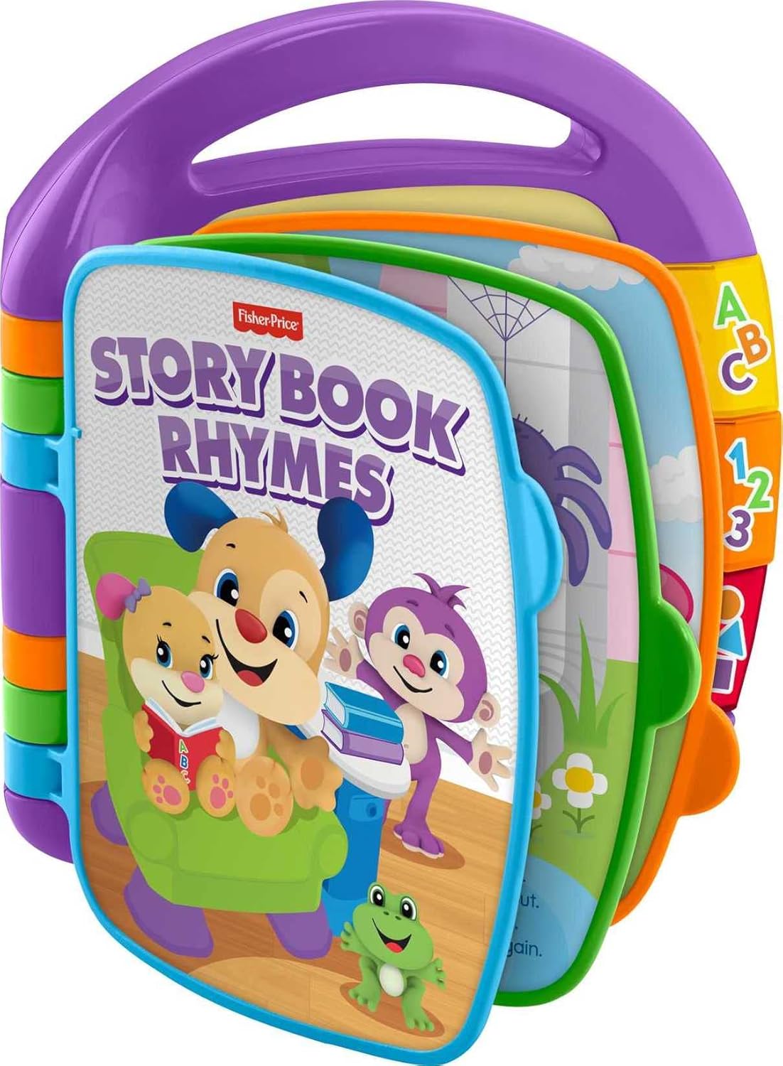 Fisher-Price-Baby-Learning-Toy-Laugh-Learn-Storybook-Rhymes-Musical.jpg Fisher-Price Baby Learning Toy Laugh & Learn Storybook Rhymes Musical Book with Lights & Sounds for Infants Ages 6+ Months - Image 1