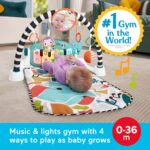 Fisher-Price Baby Playmat Glow and Grow Kick & Play Piano Gym, Blue Musical Learning Toy with Developmental Activities for Newborns 0+ Months - Image 2