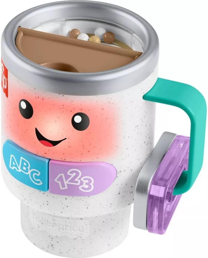 Fisher-Price-Baby-Toddler-Toy-Laugh-Learn-Coffee-Mug.jpg Fisher-Price Baby & Toddler Toy Laugh & Learn Coffee Mug Musical Activity with Lights & Educational Songs for Infants Ages 6+ Months - Image 1