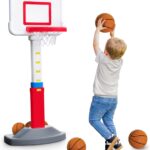 Fisher-Price™ Grow-to-Pro Basketball Hoop for Toddlers & Kids - Adjustable Height Indoor/Outdoor Play Set with Ball, 18 Months - 5 Year