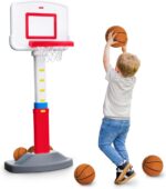 Fisher-Price™ Grow-to-Pro Basketball Hoop for Toddlers & Kids - Adjustable Height Indoor/Outdoor Play Set with Ball, 18 Months - 5 Year