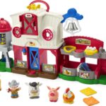 Fisher-Price Little People Caring for Animals Farm Electronic Interactive playset with Smart Stages Learning Songs for Toddlers Ages 1 and up (Amazon Exclusive)