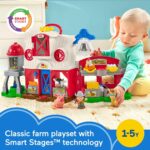 Fisher-Price Little People Caring for Animals Farm Electronic Interactive playset with Smart Stages Learning Songs for Toddlers Ages 1 and up (Amazon Exclusive) - Image 2