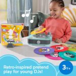 Fisher-Price Musical Toy Deluxe Rockin’ Record Player Pretend Turntable with 6 Albums for Preschool Play Kids Ages 3+ Years (Amazon Exclusive) - Image 2