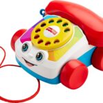 Fisher-Price Toddler Pull Toy Chatter Telephone Pretend Phone with Rotary Dial and Wheels for Walking Play Ages 1+ years​