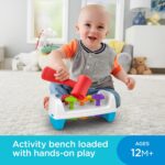 Fisher-Price Toddler Toy Tap & Turn Bench Pretend Tools 2-Sided Construction Set for Ages 1+ Years - Image 2