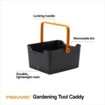 Fiskars Garden Tool Caddy, Portable Storage Organizer with Locking Handle and Removable Bin (Wall-Mountable) for Snips & Pruners, Durable Recycled Resin Carrier for Indoor & Outdoor Gardening - Image 2
