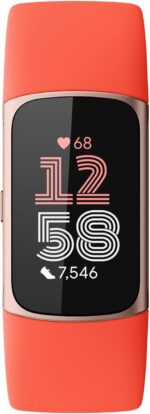 Fitbit Charge 6 Fitness Tracker with Google Apps - Heart Rate on Exercise Equipment - 3-Month Google Health Premium Membership Included - Health Tools - Gold/Coral - Small&Large Bands Included - Image 2