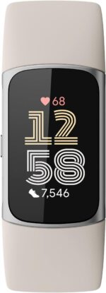 Fitbit Charge 6 Fitness Tracker with Google Apps - Heart Rate on Exercise Equipment - 3-Month Google Health Premium Membership Included - Health Tools - Porcelain/Silver - Small&Large Bands Included - Image 2