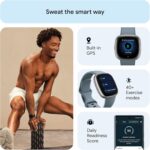 Fitbit Versa 4 Fitness Smartwatch with Daily Readiness - 3-Month Google Health Premium Membership Included - GPS, 24/7 Heart Rate, 40+ Exercise Modes, Sleep Tracking - Waterfall Blue/Platinum, - Image 2