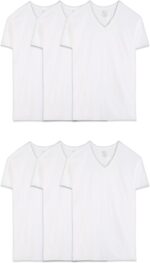 Fruit of The Loom Men's V-Neck Undershirts, Moisture Wicking & Tag Free, Also Available in Tall Sizes