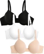 Fruit of the Loom Women's Smooth Cotton T-Shirt Bra - Ultra-Soft, Flexible, and Invisible Under Tees
