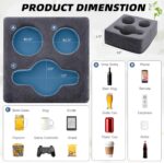 G GOOD GAIN Couch Cup Holder Pillow, Spill-Proof Sofa Drink Cup Holder & Multi-Use Organizer for Sofa, Bed, Car, Beach - Holds Mugs, Phone, Snacks, Remote Control, KeepTemp Design (Grey) - Image 2